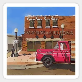 Corner in Winslow Arizona, Route 66, Eagles song Take it Easy Magnet